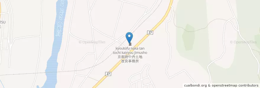 Mapa de ubicacion de 京都府中丹土地改良事務所 en 일본, 교토부, 綾部市.