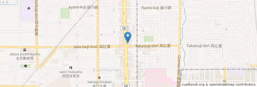 Mapa de ubicacion de 京都府京都西府税事務所 en Japão, 京都府, Quioto.