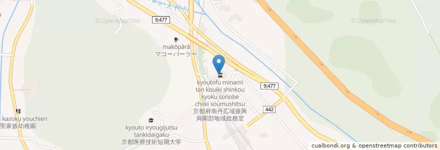 Mapa de ubicacion de 京都府南丹保健所 en Japonya, 京都府, 南丹市.