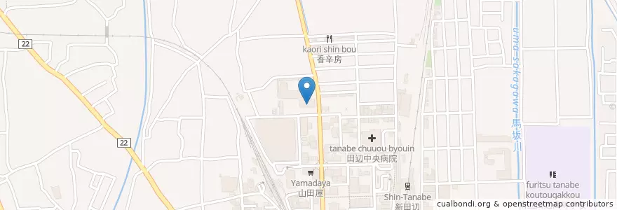 Mapa de ubicacion de 京都府山城北土木事務所 en 日本, 京都府, 京田辺市.