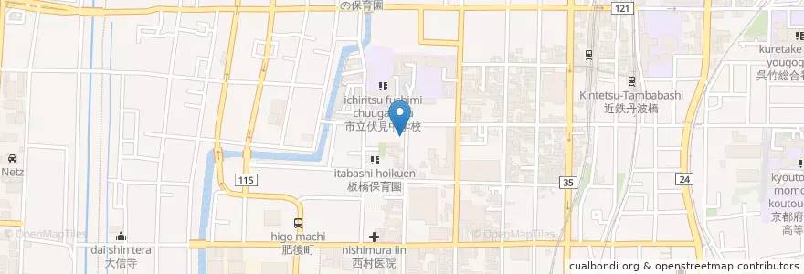 Mapa de ubicacion de 京都御駕篭郵便局 en Japão, 京都府, Quioto, 伏見区.
