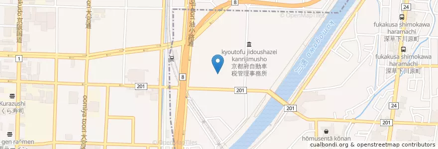 Mapa de ubicacion de 京都拘置所 en ژاپن, 京都府, 京都市, 南区.