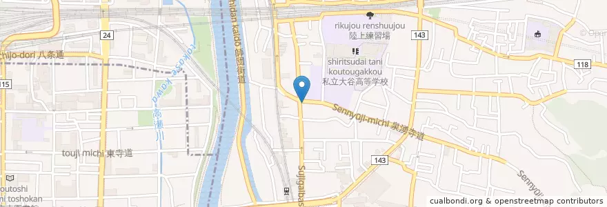 Mapa de ubicacion de 京都本町郵便局 en Japonya, 京都府, 京都市, 東山区.