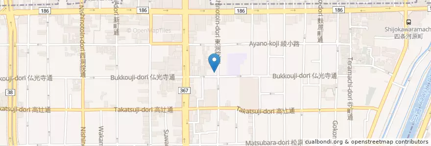 Mapa de ubicacion de 京都東洞院仏光寺郵便局 en Japonya, 京都府, 京都市.