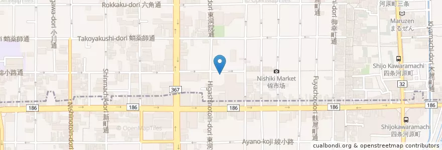 Mapa de ubicacion de 京都東洞院錦郵便局 en اليابان, 京都府, 京都市, 中京区.