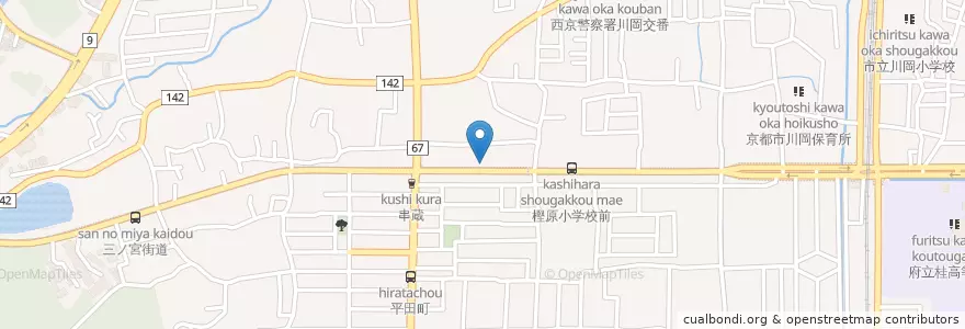 Mapa de ubicacion de 京都樫原郵便局 en 日本, 京都府, 京都市, 西京区.