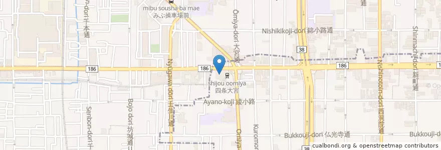 Mapa de ubicacion de 京都社会保険事務局 en ژاپن, 京都府, 京都市, 中京区.