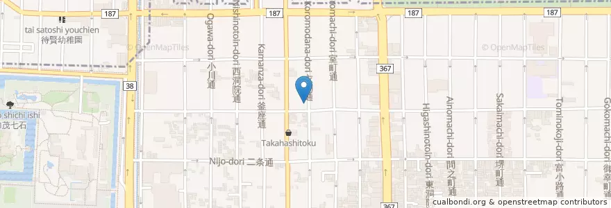 Mapa de ubicacion de 京都衣棚夷川郵便局 en Japonya, 京都府, 京都市, 中京区.