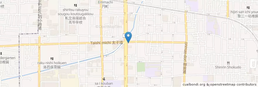 Mapa de ubicacion de 京都西ノ京上合郵便局 en اليابان, 京都府, 京都市, 中京区.