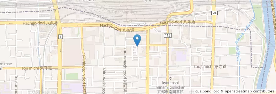 Mapa de ubicacion de 京都駅八条口郵便局 en Japonya, 京都府, 京都市, 下京区.
