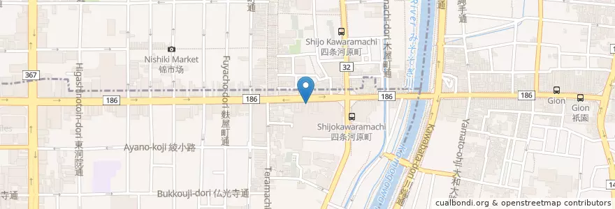 Mapa de ubicacion de 京都高島屋内郵便局 en Japan, 京都府, Kioto, 中京区.