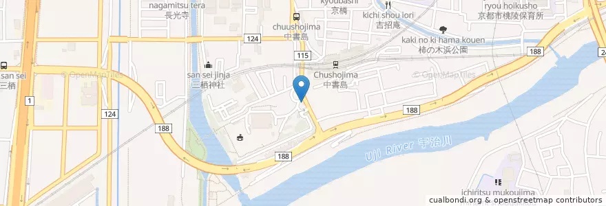 Mapa de ubicacion de 中書島交番 en Japão, 京都府, Quioto, 伏見区.