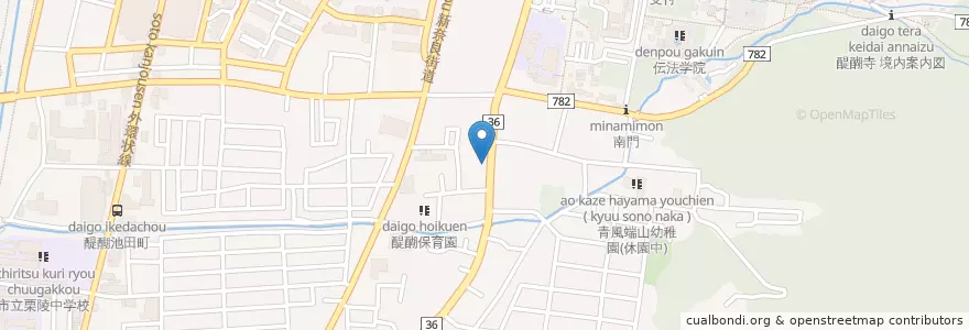 Mapa de ubicacion de 伏見醍醐郵便局 en Japon, Préfecture De Kyoto, 京都市, 伏見区.
