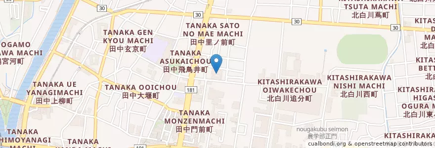 Mapa de ubicacion de 信和会京都民医連第二中央病院 en Japonya, 京都府, 京都市, 左京区.