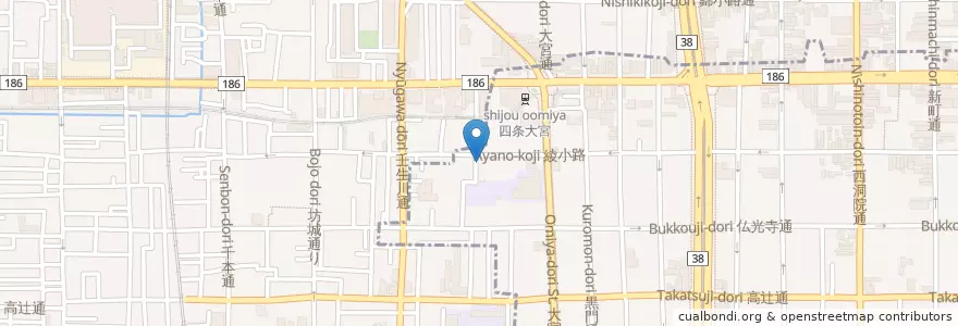 Mapa de ubicacion de 光林保育園 en Japonya, 京都府, 京都市, 中京区.