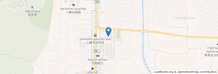 Mapa de ubicacion de 八幡市役所 en Japan, Präfektur Kyōto, 八幡市.