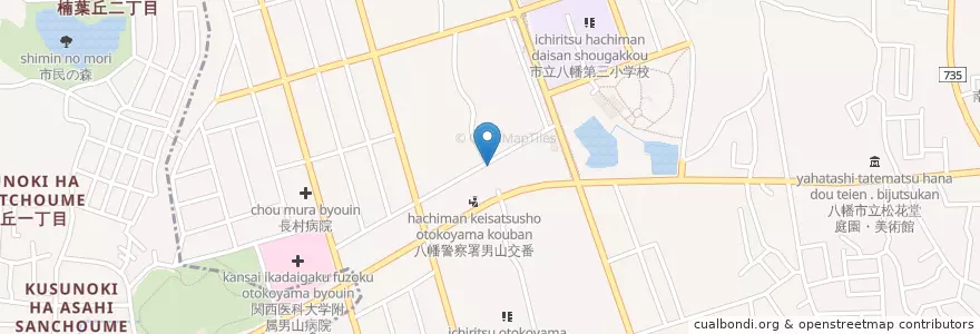 Mapa de ubicacion de 八幡男山郵便局 en ژاپن, 京都府, 八幡市.