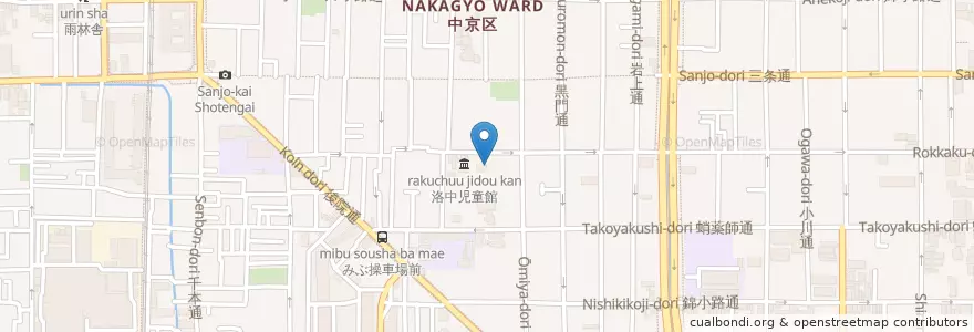 Mapa de ubicacion de 六満保育園 en Japão, 京都府, Quioto, 中京区.