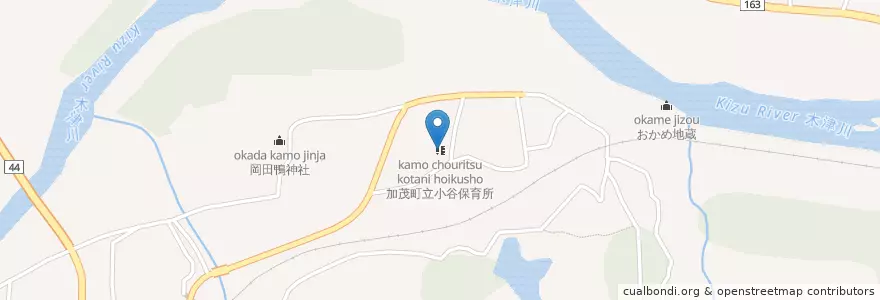 Mapa de ubicacion de 加茂町立小谷保育所 en 日本, 京都府, 木津川市.