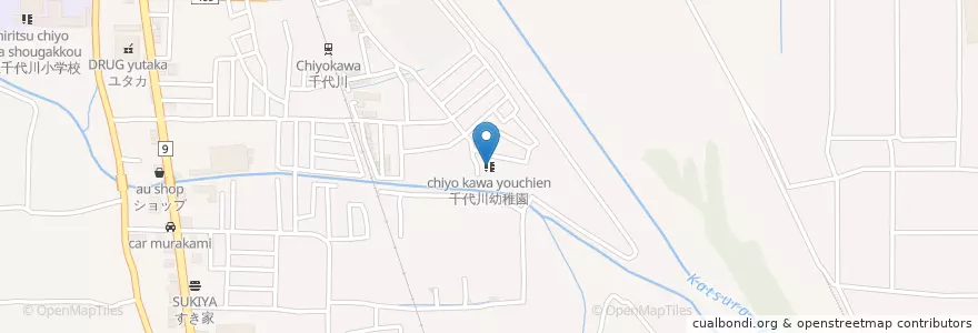 Mapa de ubicacion de 千代川幼稚園 en 日本, 京都府, 亀岡市.