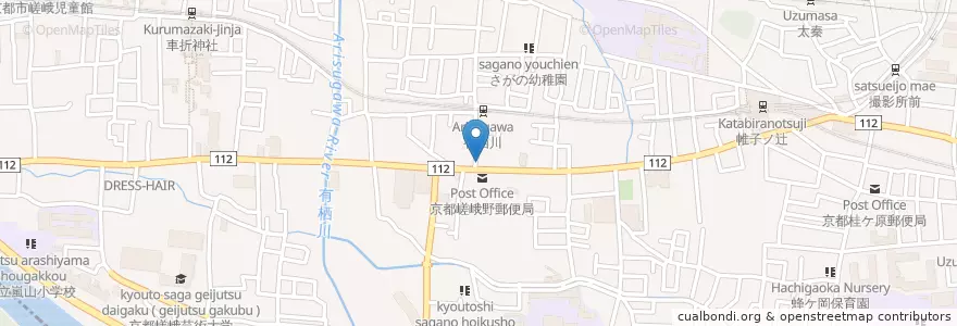 Mapa de ubicacion de 右京警察署嵯峨野交番 en اليابان, 京都府, 京都市, 右京区.