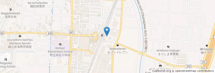 Mapa de ubicacion de 向日町警察署神足交番 en 日本, 京都府, 長岡京市.