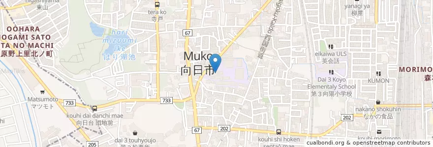 Mapa de ubicacion de 向陽幼稚園 en 日本, 京都府, 向日市.