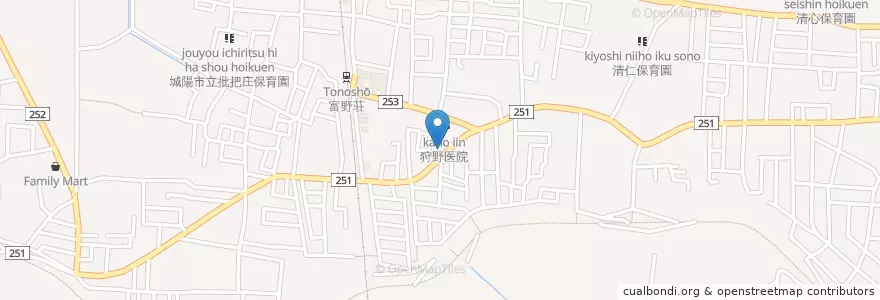 Mapa de ubicacion de 城陽富野郵便局 en Japan, Präfektur Kyōto, 城陽市.