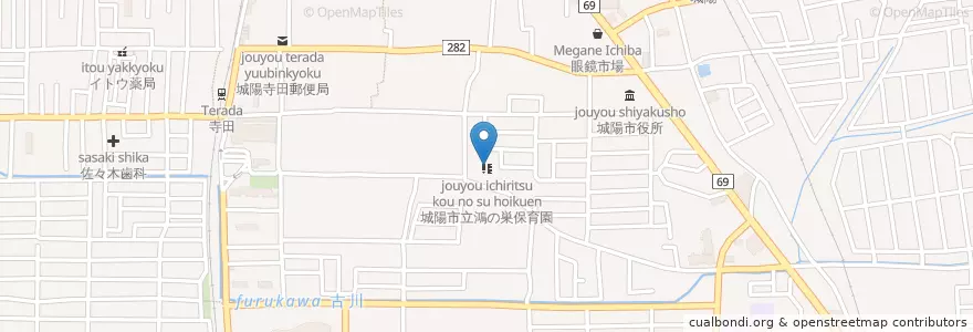 Mapa de ubicacion de 城陽市立鴻の巣保育園 en Japão, 京都府, 城陽市.
