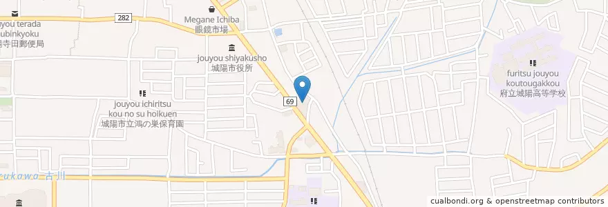 Mapa de ubicacion de 城陽郵便局 en 일본, 교토부, 城陽市.