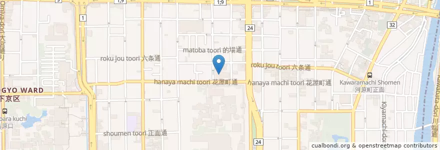 Mapa de ubicacion de 大谷保育園 en Japon, Préfecture De Kyoto, 京都市, 下京区.