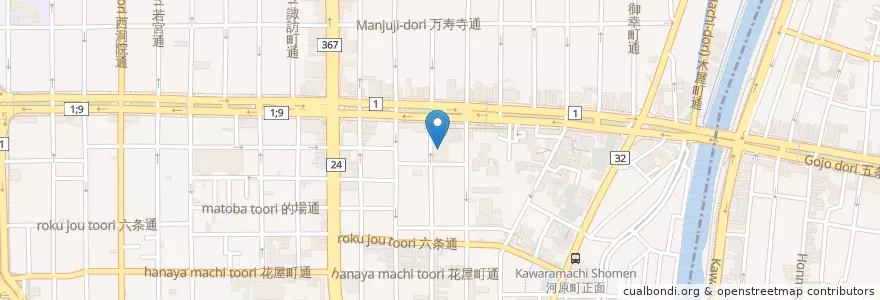 Mapa de ubicacion de 大阪国税局下京税務署 en 일본, 교토부, 京都市, 下京区.