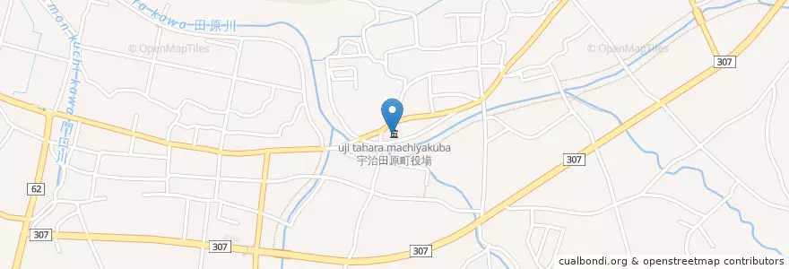 Mapa de ubicacion de 宇治田原町役場 en اليابان, 京都府, 綴喜郡, 宇治田原町.