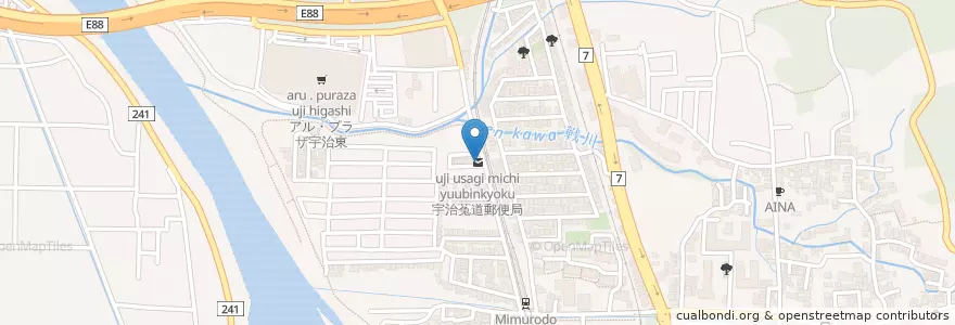 Mapa de ubicacion de 宇治菟道郵便局 en 日本, 京都府, 宇治市.
