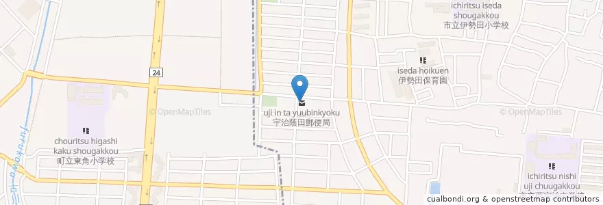 Mapa de ubicacion de 宇治蔭田郵便局 en 日本, 京都府, 宇治市.