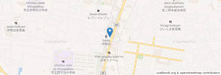 Mapa de ubicacion de 伊勢田交番 en Japão, 京都府, 宇治市.