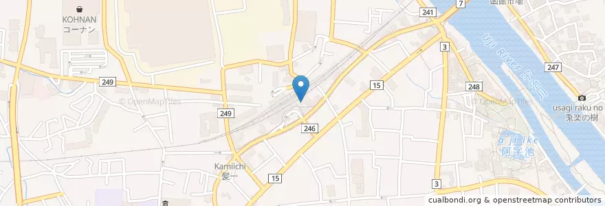 Mapa de ubicacion de 宇治駅前交番 en Japonya, 京都府, 宇治市.