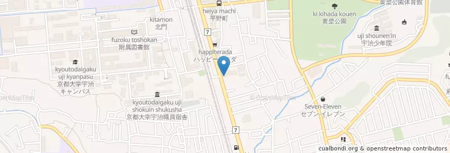 Mapa de ubicacion de 宇治警察署東宇治交番 en Japan, Kyoto Prefecture, Uji.