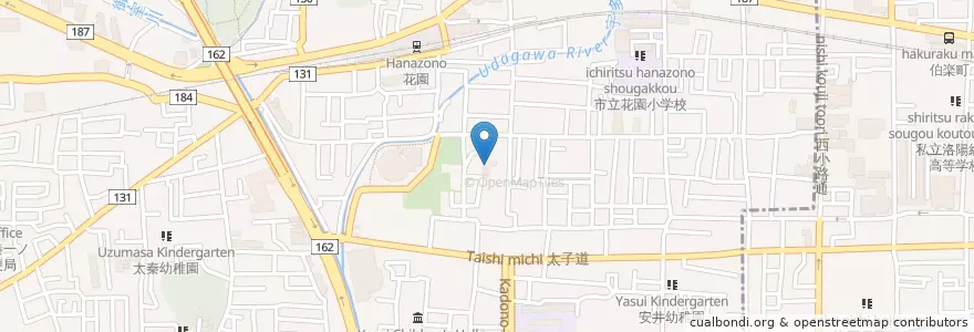 Mapa de ubicacion de 安井保育園 en Giappone, Prefettura Di Kyoto, Kyoto, 右京区.