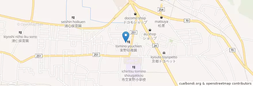 Mapa de ubicacion de 富野幼稚園 en ژاپن, 京都府, 城陽市.