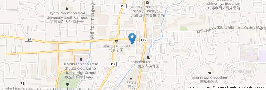Mapa de ubicacion de 山科幼稚園 en Japonya, 京都府, 京都市, 山科区.