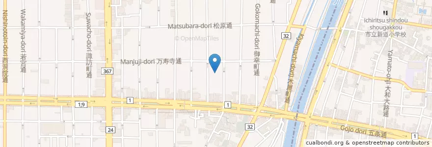 Mapa de ubicacion de 旧市立尚徳中学校 en 日本, 京都府, 京都市, 下京区.