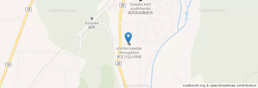 Mapa de ubicacion de 市立川辺小学校 en Japão, 京都府, 南丹市.