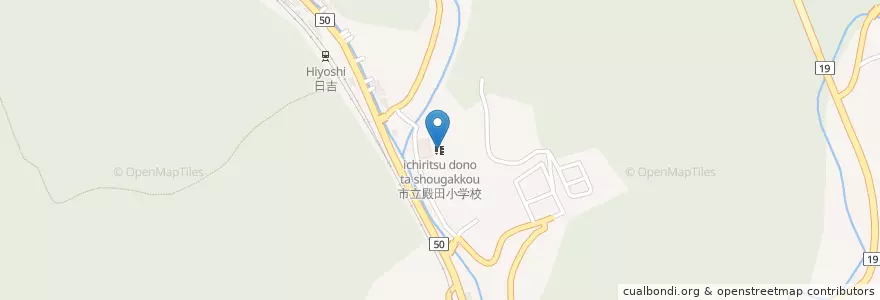 Mapa de ubicacion de 市立殿田小学校 en Japón, Prefectura De Kioto, 南丹市.