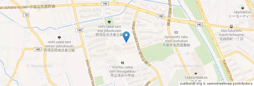 Mapa de ubicacion de 市立洛西中学校 en 日本, 京都府, 京都市, 西京区.