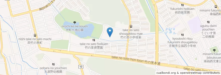 Mapa de ubicacion de 市立竹の里小学校 en Japonya, 京都府, 京都市, 西京区.