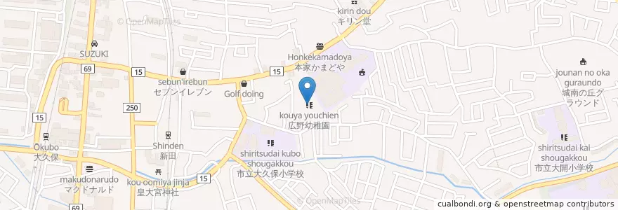 Mapa de ubicacion de 広野幼稚園 en Giappone, Prefettura Di Kyoto, 宇治市.