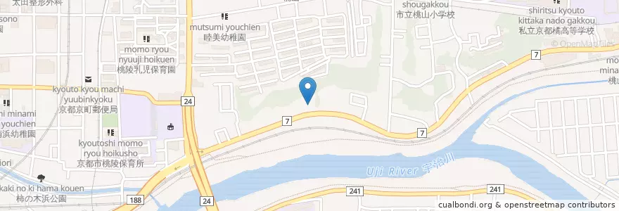 Mapa de ubicacion de 弘仁会大島病院 en Japonya, 京都府, 京都市, 伏見区.