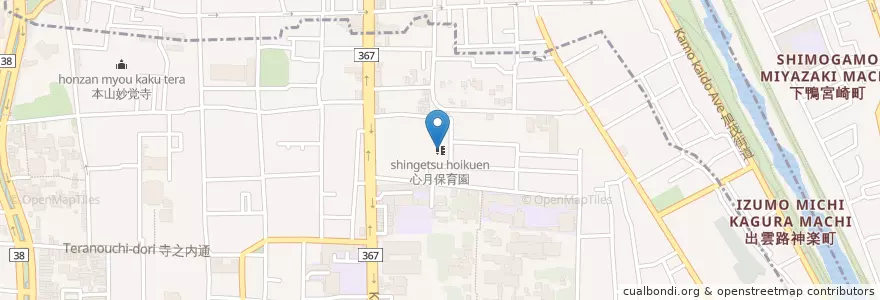 Mapa de ubicacion de 心月保育園 en Japão, 京都府, Quioto, 上京区.