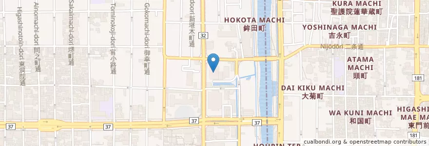 Mapa de ubicacion de 日本銀行京都支店 en Jepun, 京都府, 京都市, 中京区.
